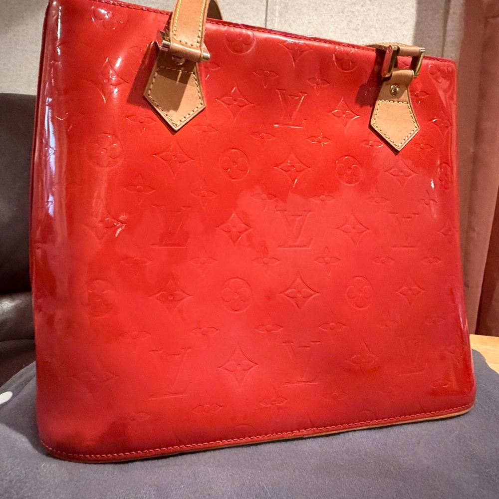Louis Vuitton Vernis Large Tote Red Patent Monogram Rare Discontinued LV Bag - Picture 7 of 16